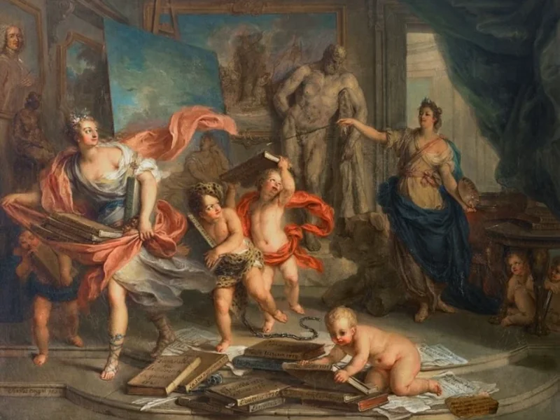 1694-Charles-Antoine Coypel - Talia cacciata via da un dipinto, 1732